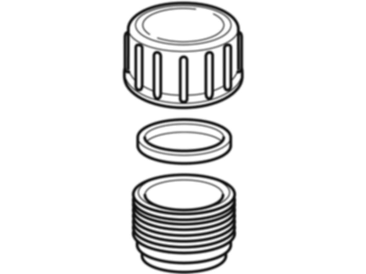 Geberit PE Stutzen mit Verschlusskappe