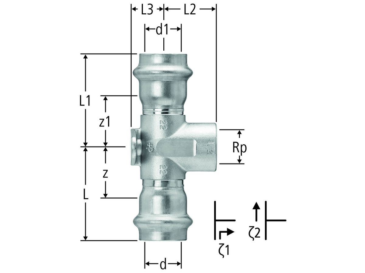 Optipress-Anschluss-Aquaplus - mit Wandflansch