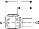 Übergänge Edelstahl - GEBERIT FlowFit 42 / d Ø 50 mm