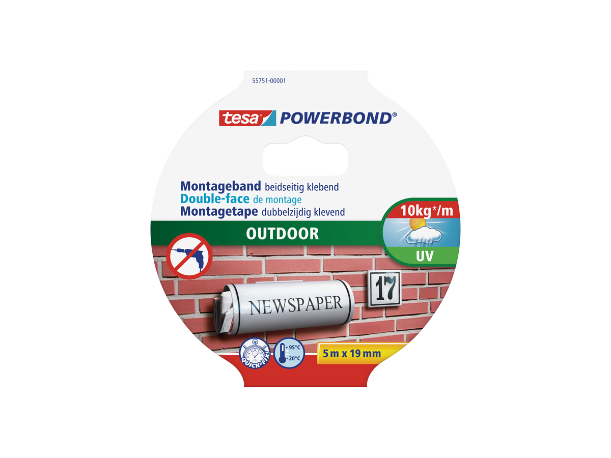 Montageband TESA Powerbond Outdoor 55751 - 19mmx5m, weiss