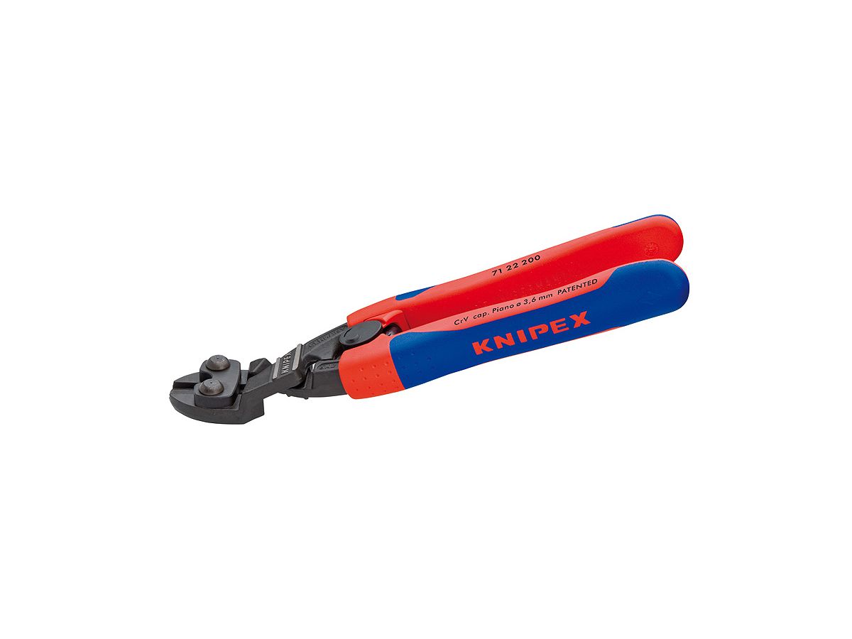 Bolzenschneider "Cobolt" KNIPEX 7122 - 200 mm, Knopf 20° abgewinkelt