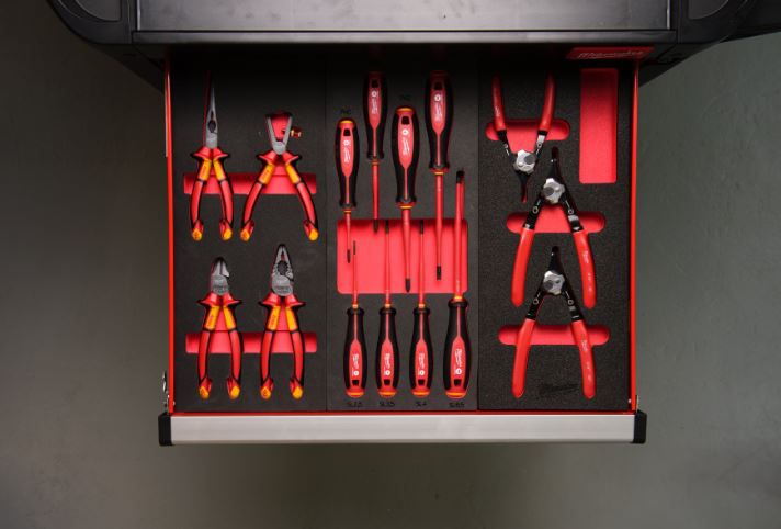 Tri-Lobe VDE Schraubendreher Einlage - 8-teilige Einlage für Werkstattwagen 78