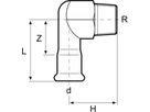 Eurotubi Übergangswinkel 90° Inox - mit AG