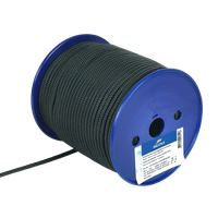 PES-Seil Normalgefl. 5mm/100m schwarz - Spule à 100m