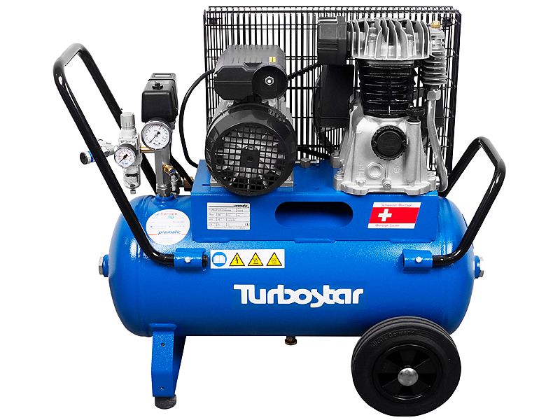 Kompressor Turbostar, einstufig 2-Zyl. - 1.5KW, 40 l, Gewicht: 49kg, Prematic