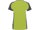 Damen-V-Shirt Contr. Perf. XL kiwi/anth. - 50% Baumwolle, 50% Polyester, 160 g/m²