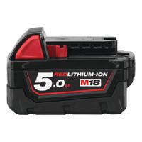Akku-M18 Li-Ion Milwaukee B5 Red 18V - 5.0 Ah.