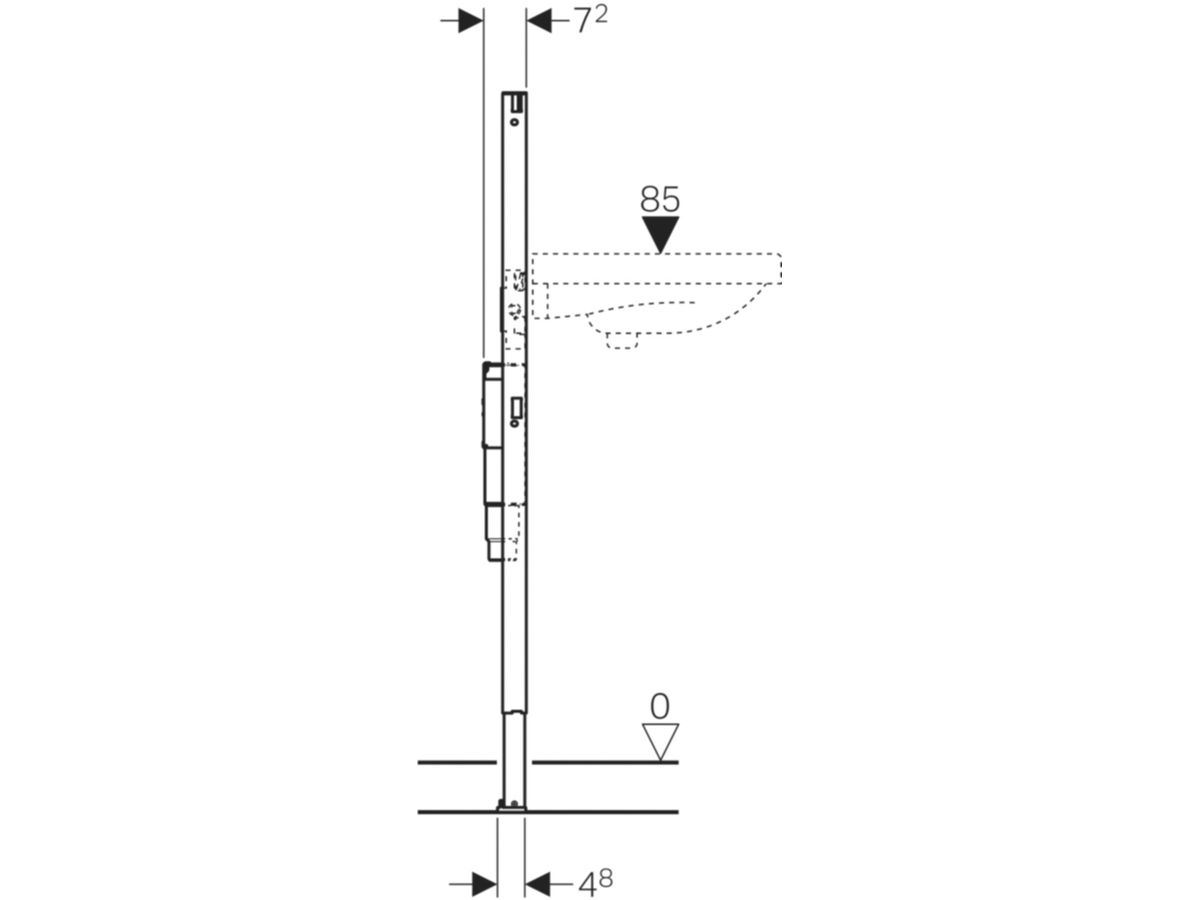 Geberit Duofix Element für Waschtisch - 112 cm Standarmatur mit Unterputzfunktio