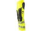 Hose mit Knietaschen, Stretch, Gr. 76C47 - hi-vis gelb/schwarzblau, 92% PES/8%EL