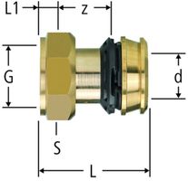 Optiflex-Flowpress-Anschlussverschr. - flachdichtend PN10, Rotguss