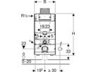 Geberit GIS-Wand-WC-Element Omega - Betätigung von oben/vorne, Typ 98