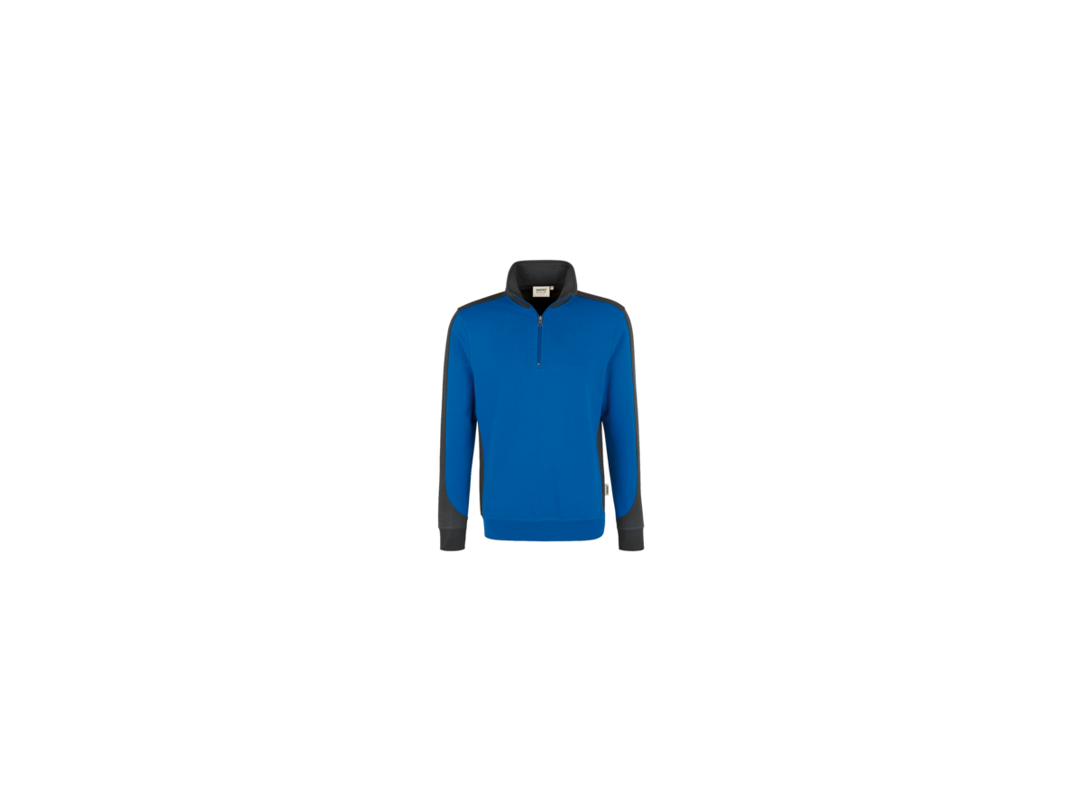 Zip-Sweatsh. Co. Perf. L royalb./anth. - 50% Baumwolle, 50% Polyester