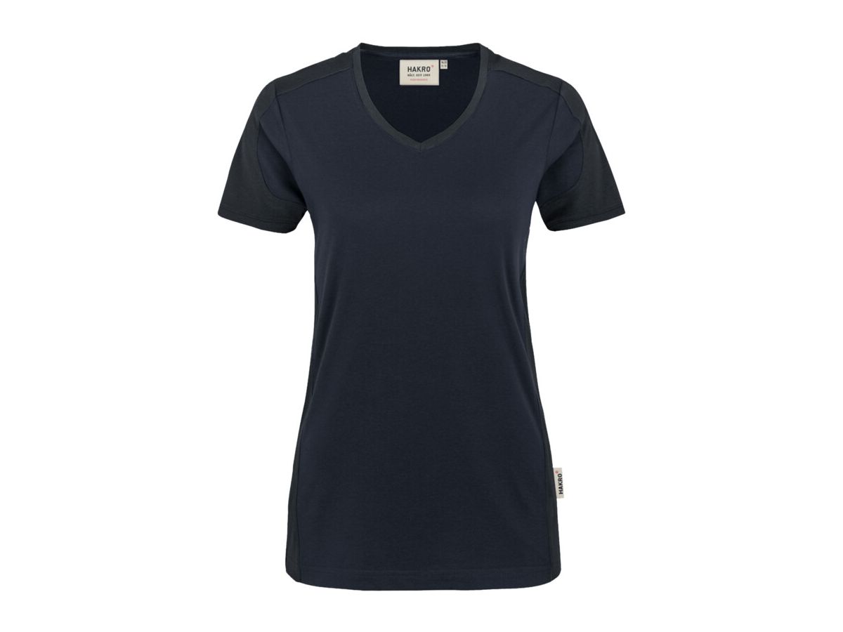 Damen-V-Shirt Contrast Performance - 50% Baumwolle, 50% Polyester, 160 g/m²