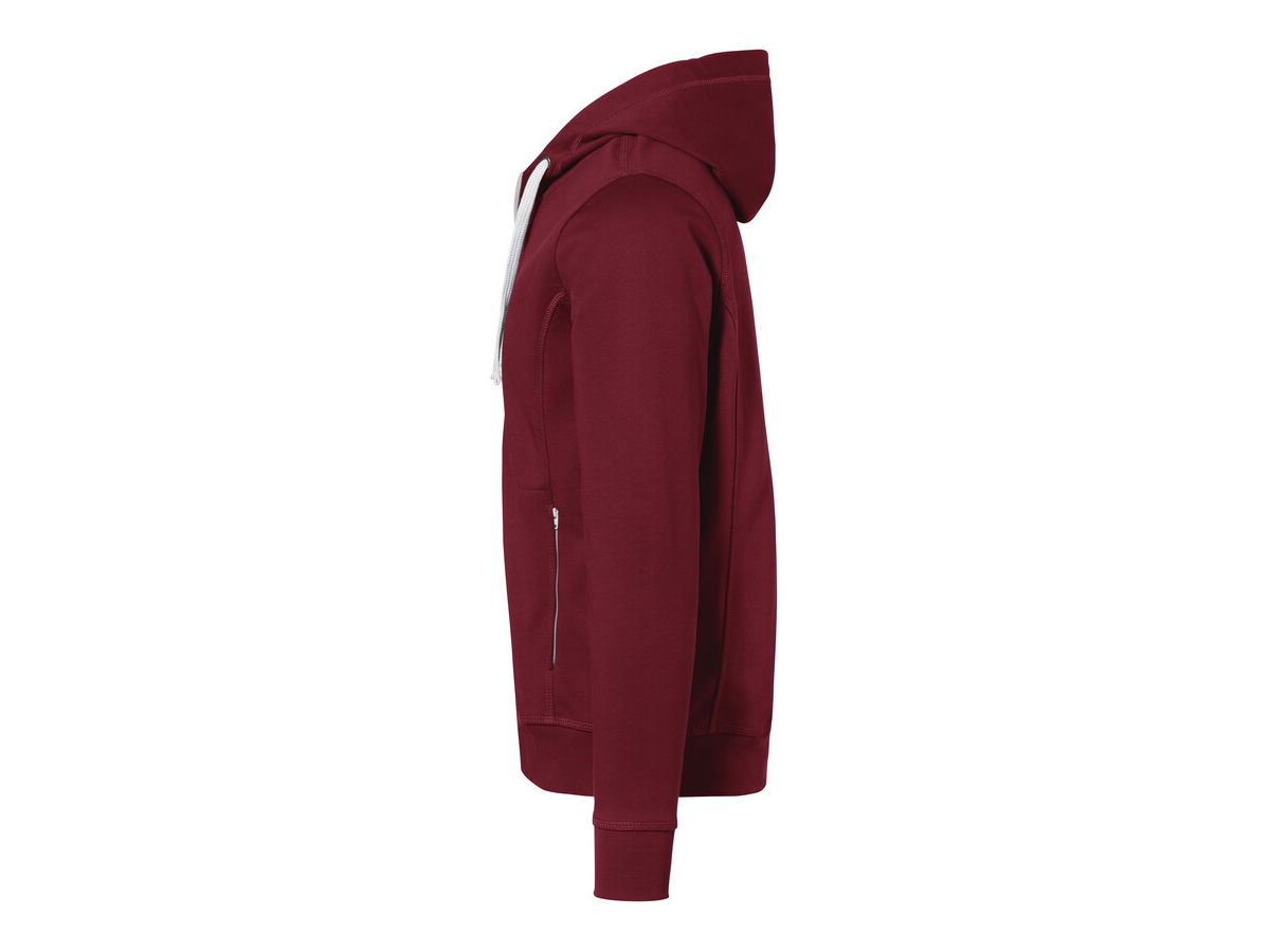 Kapuzenjacke Bonded, Gr. 2XL - weinrot/silber