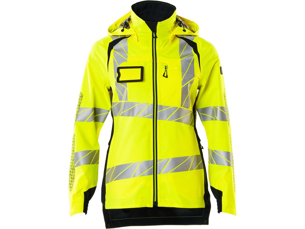 Hard Shell Jacke, Damen, leicht, Gr. XS - hi-vis gelb/schwarzblau, 100% PES