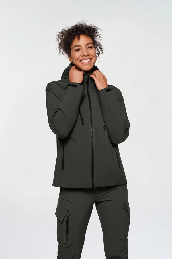 HAKRO Damen High-Activejacke ECO,Gr.L - Farbe: karbongrau, 100% Polyester rec.