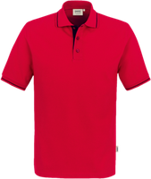 Poloshirt Casual Gr. 2XL, rot/schwarz - 100% Baumwolle