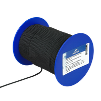 PES-Seil Normalgefl. 3mm/100m schwarz - Spule à 100m