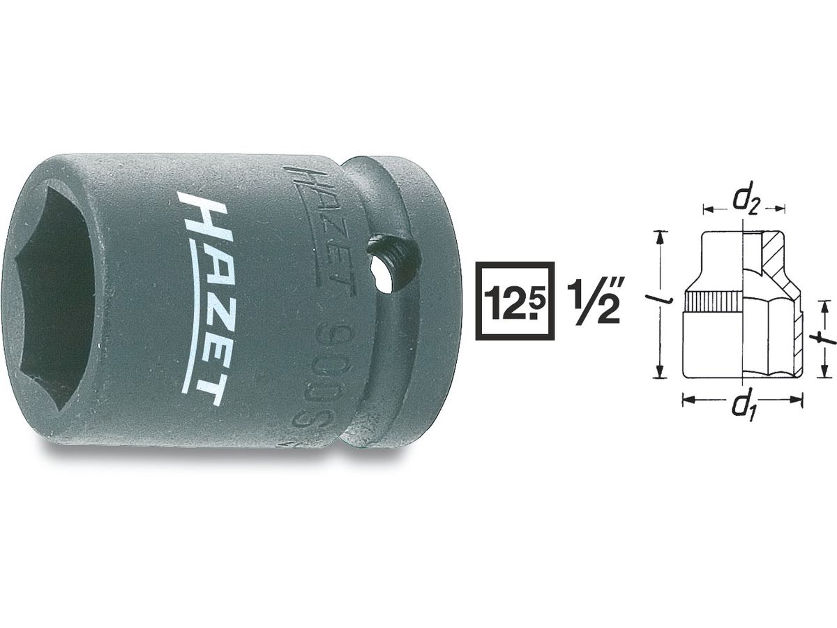 Schlag-6kt.-Steckschlüsseleinsatz 21 mm - HAZET