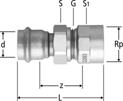 Optipress-Inox-Verschraubung - mit Innengewinde