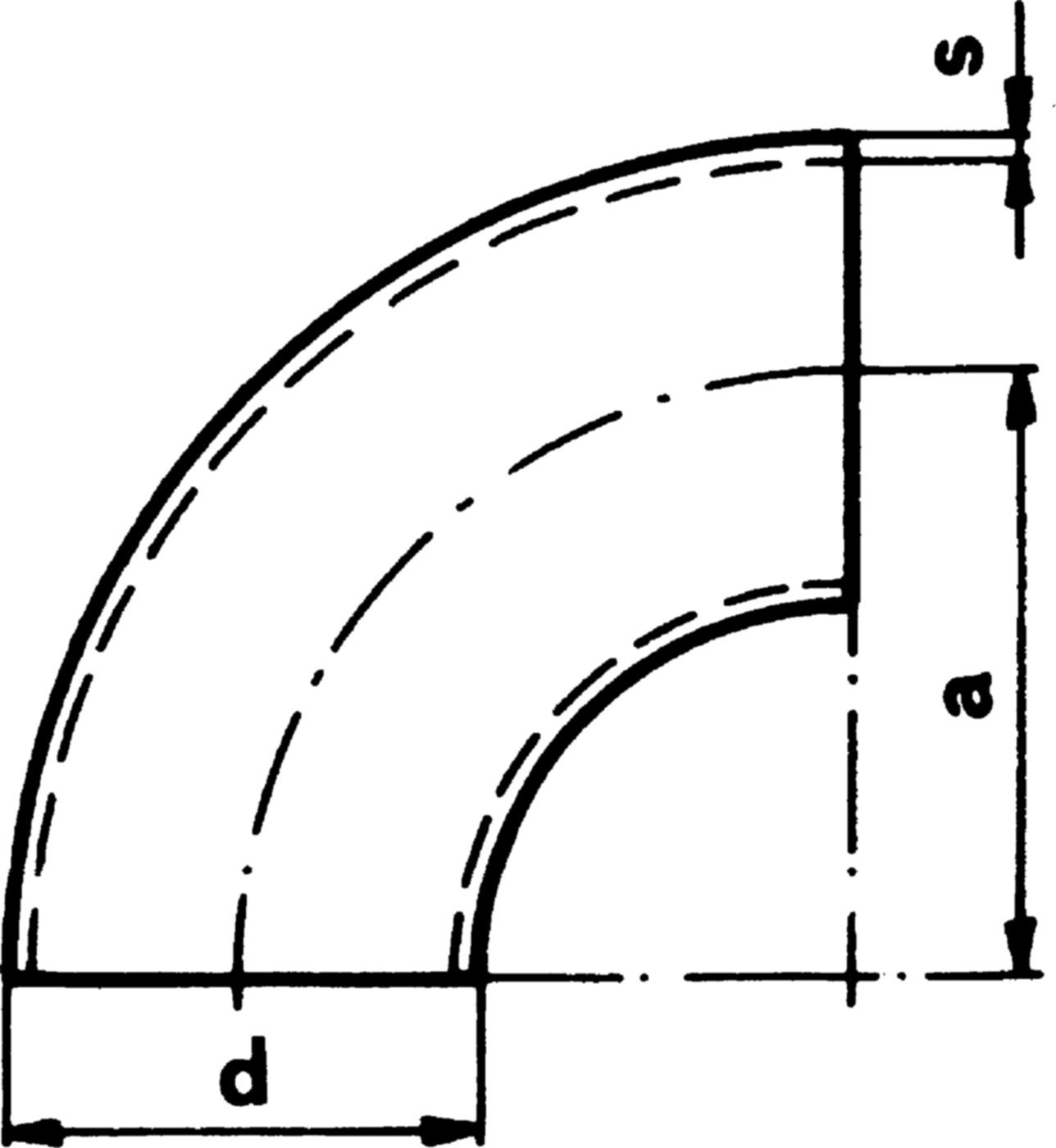 Gasrohrbogen nahtlos S235 3d 180°