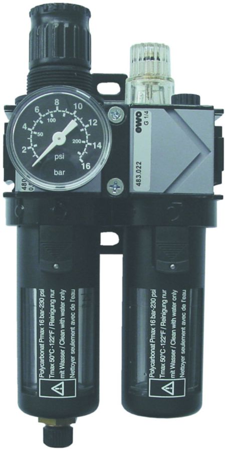 Wartungseinheit 1/4" mit Filterregler - und Feinöler