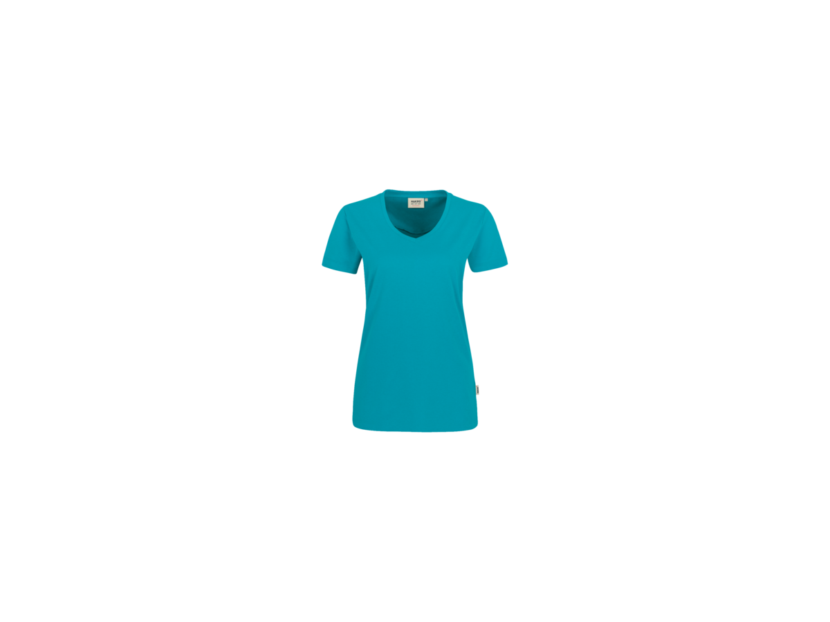 Damen-V-Shirt Performance Gr. L, smaragd - 50% Baumwolle, 50% Polyester, 160 g/m²