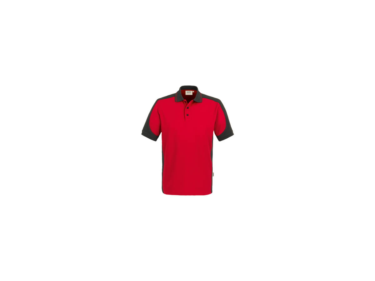Poloshirt Contrast Perf. 6XL rot/anth. - 50% Baumwolle, 50% Polyester, 200 g/m²