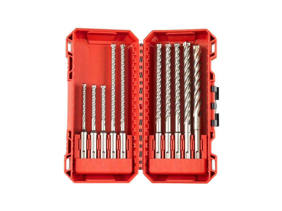 Hammerbohrer-SET MX4 SDS Plus Milwaukee - 10-tlg.ø5x115 bis ø12x160mm Packout