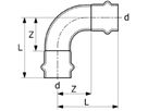 Bogen EUROTUBI 90° V-Profil C-Stahl 28mm