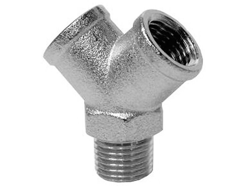 Y-Stück AG/IG 1/4" - Messing vernickelt