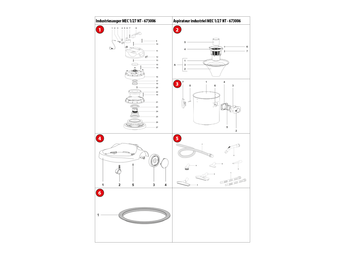 Industrie Nass, und Trockensauger Proton - 27lt 230V, 1300W, Zubehör 36 mm