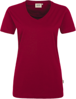 Damen-V-Shirt Perf. Gr. 2XL, weinrot - 50% Baumwolle, 50% Polyester, 160 g/m²