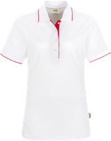 Damen-Poloshirt Casual 2XL weiss/rot - 100% Baumwolle