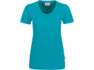 Damen-V-Shirt Perf. Gr. 4XL, smaragd - 50% Baumwolle, 50% Polyester, 160 g/m²