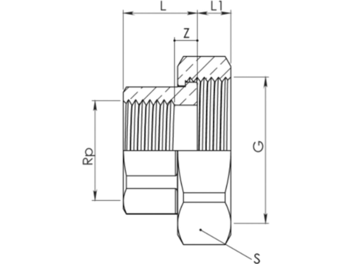 Rotgussverschraubung 2"x23/4"