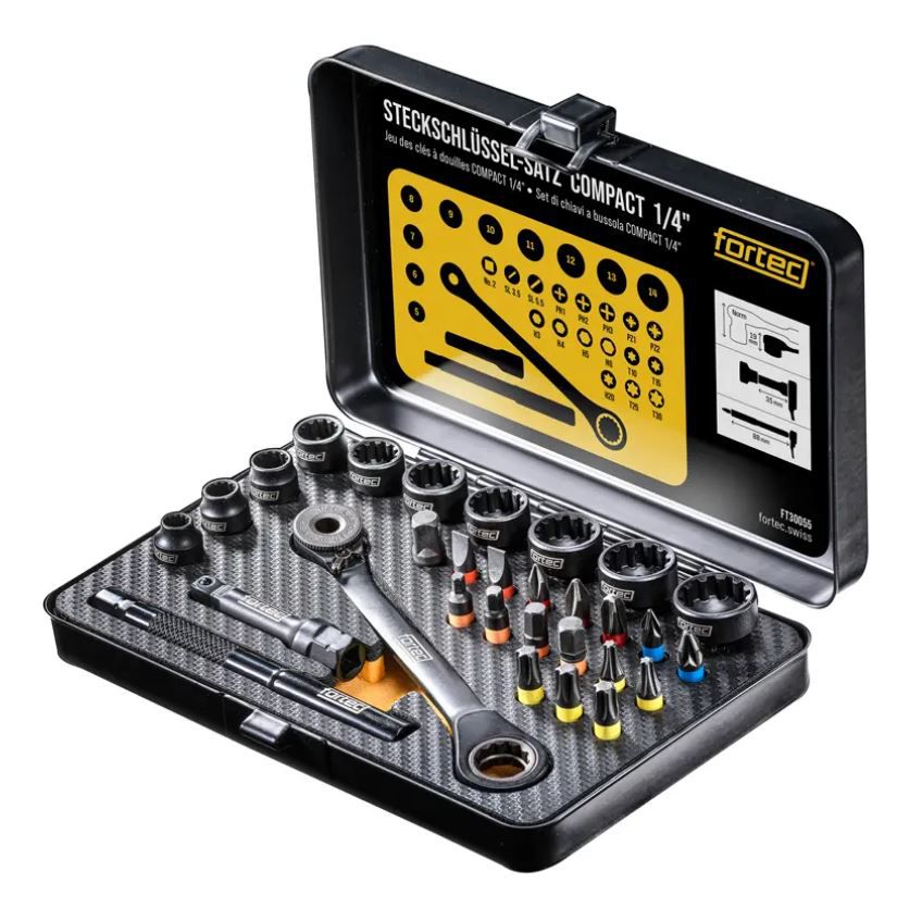 Steckschlüsselsatz COMPACT Fortec - 1/4" 30-tlg.