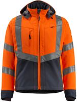 Soft-Shell Jacke Blackpool, Gr. 2XL - hi-vis orange/schwarzblau, 100% PES
