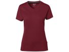 Cotton Tec Damen V-Shirt, Gr. 2XL - weinrot