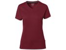 Cotton Tec Damen V-Shirt, Gr. XS - weinrot