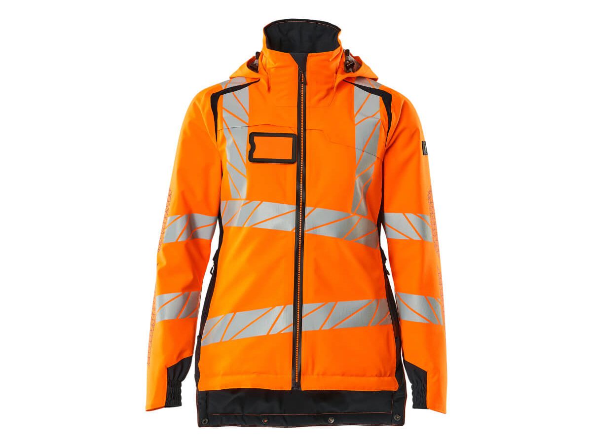 Winterjacke Damen-Passform, Gr. 5XL - hi-vis orange/schwarzblau, 100% PES