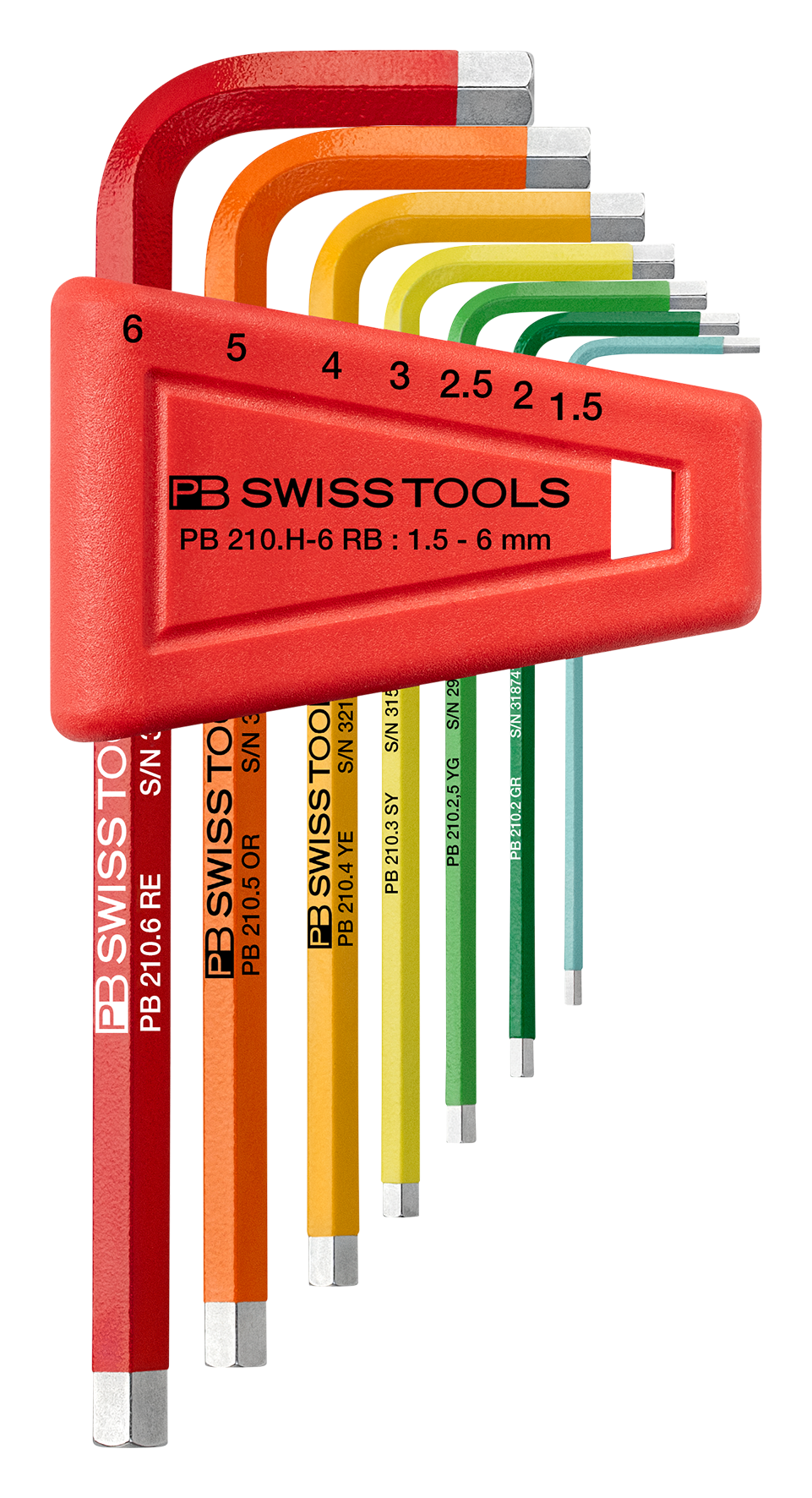 Winkelschraubenzieherset PB 210 - bis Gr. 6 farbig f.Innensechskant