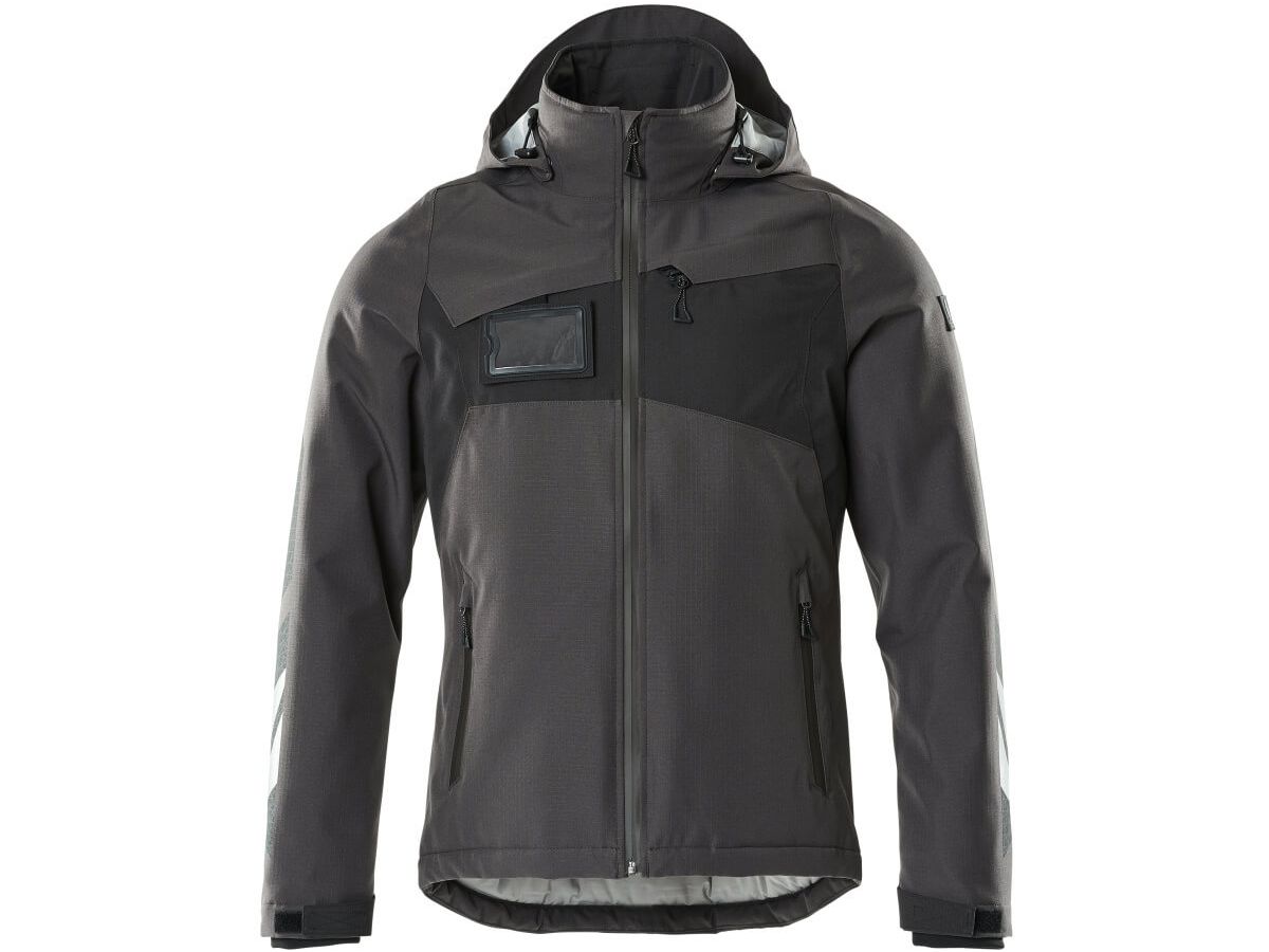 Winterjacke wind-/wasserdicht, Gr. L - dunkelanthrazit/schwarz, 100% PES