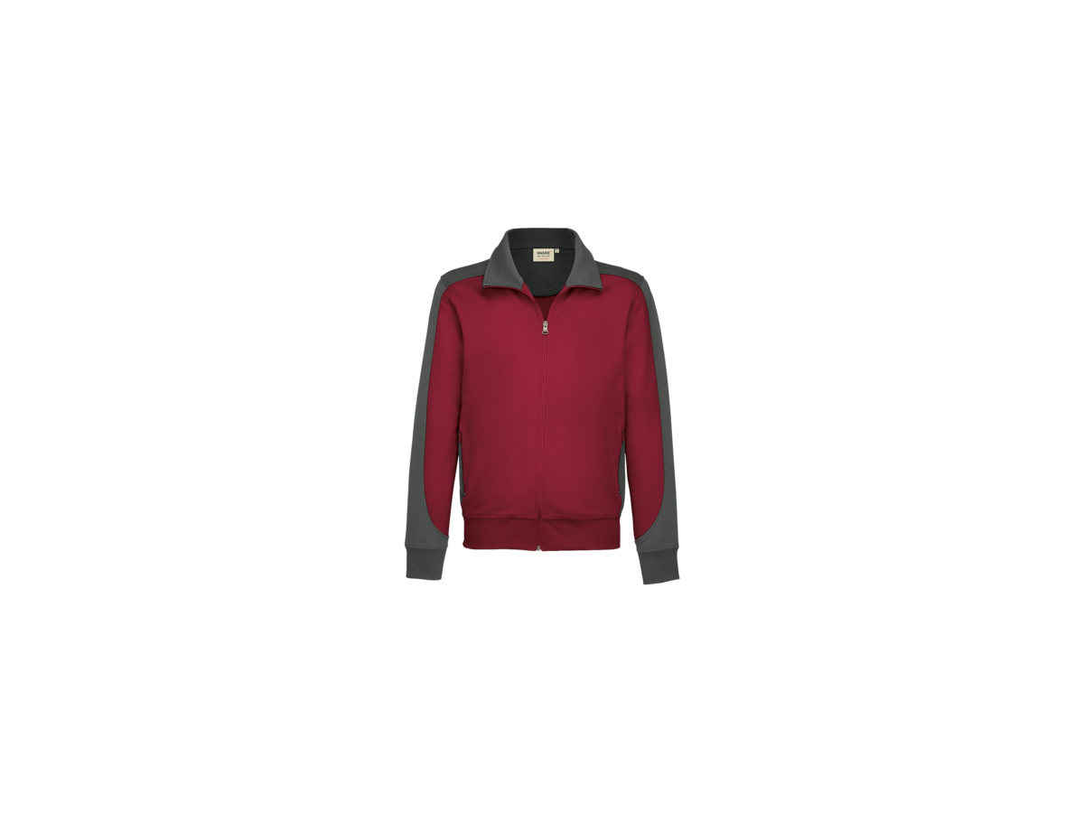 Sweatjacke Contr. Perf. XS weinrot/anth. - 50% Baumwolle, 50% Polyester, 300 g/m²