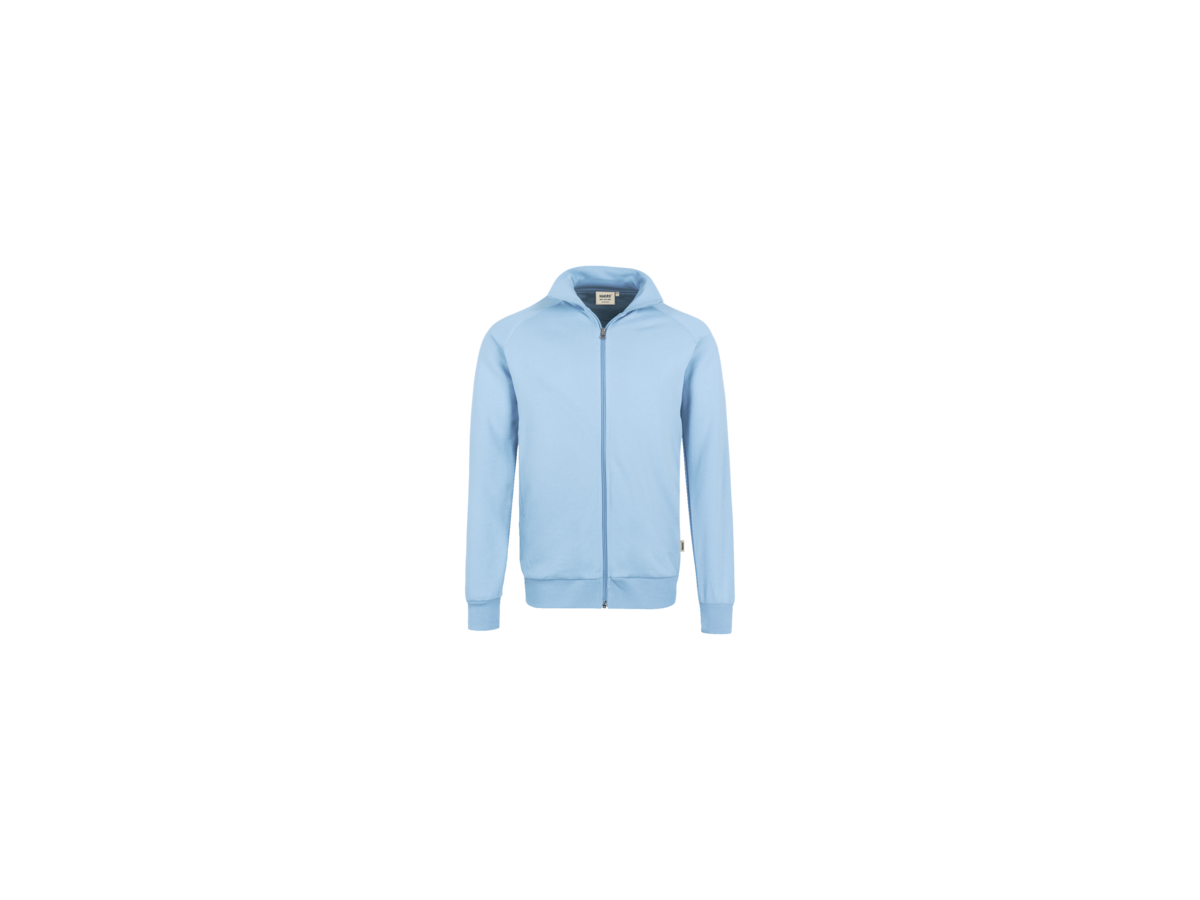 Sweatjacke College Gr. XL, eisblau - 70% Baumwolle, 30% Polyester, 300 g/m²