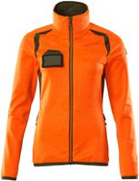 Fleecepullover mit Reissverschl. Gr. 2XL - hi-vis orange/moosgrün