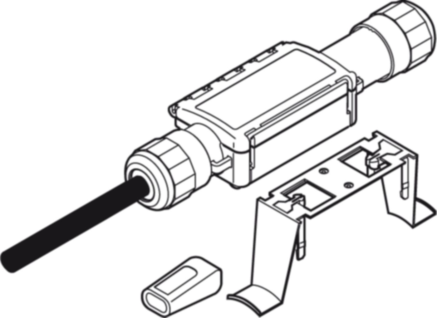 Heizband-Anschlussgarnitur RAYCHEM - RayClic-CE-02 m. Endabschluss+Haltebügel
