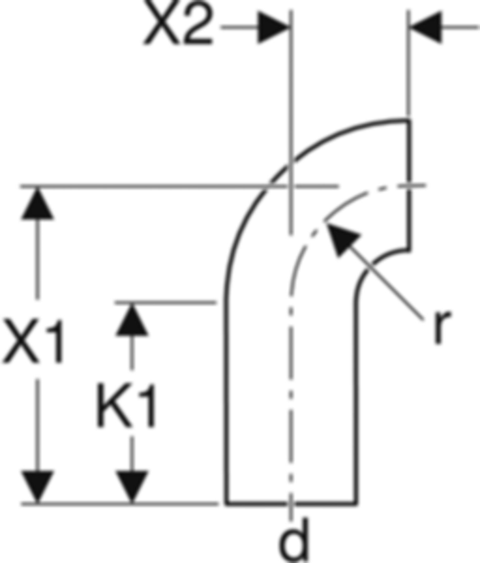 Geberit PE Bogen 90° mit grossem Radius