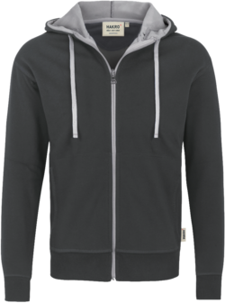 Kapuzenjacke Bonded M anthrazit/silber - 55% Polyester, 45% Baumwolle, 340 g/m²