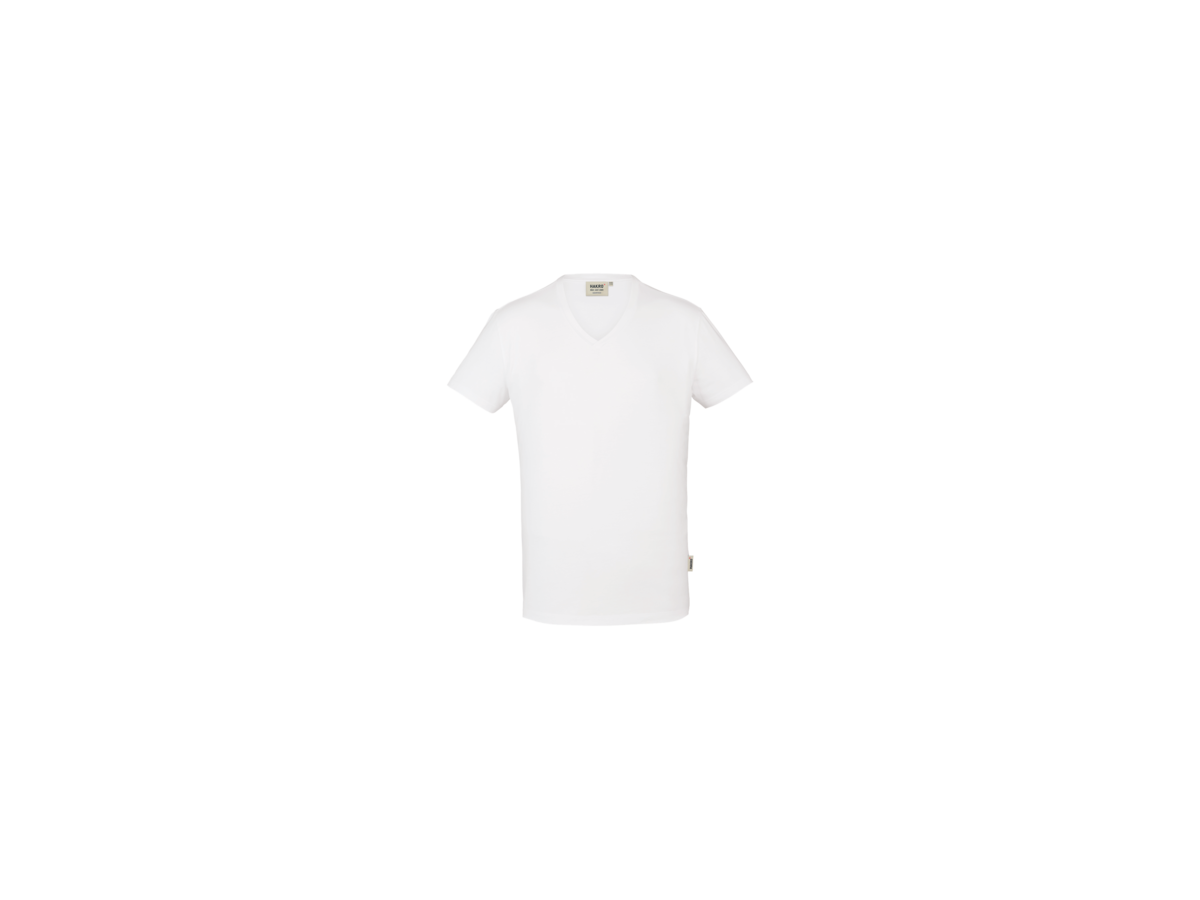 V-Shirt Stretch Gr. S, weiss - 95% Baumwolle, 5% Elasthan, 170 g/m²